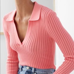 & other stories ribbed long sleeve shirt